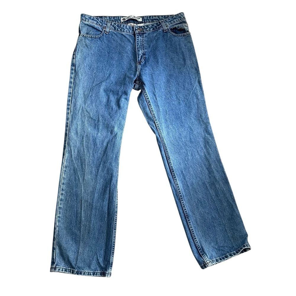 HARLEY-DAVIDSON Straight leg mid-rise Denim Jeans - Size 14 - Picture 2 of 7